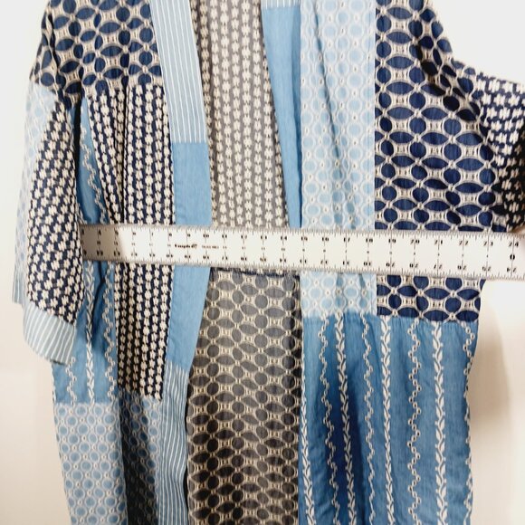 No Brand Patchwork Denim Duster Kimono, Embroidery, Boho, Layered Denim Look, OS - Picture 10 of 13